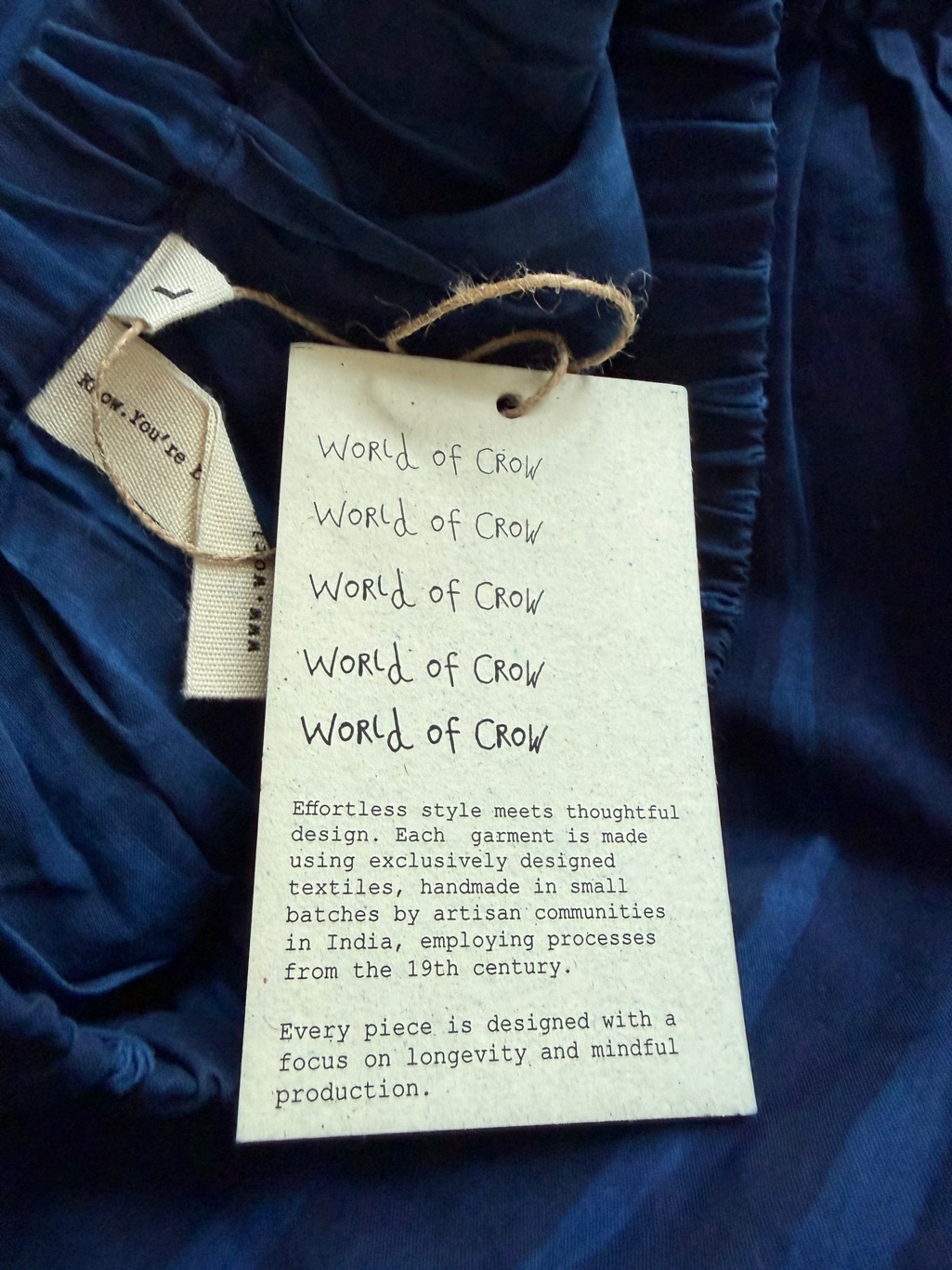 World Of Crow Stripe Skirt In Indigo Blue Size L — image 4 of 4
